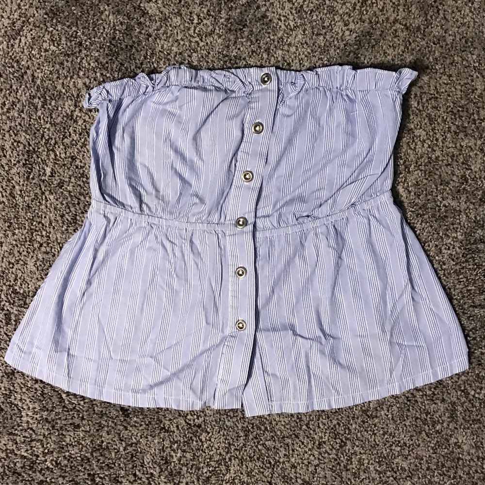 Odille button up crop/tube top. size 8